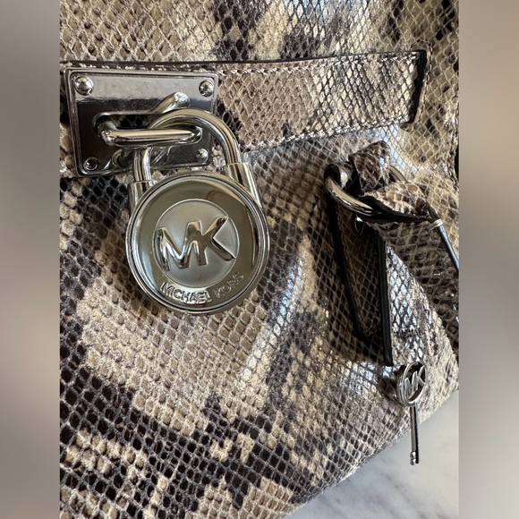 MICHAEL Michael Kors - Python Snake Embossed Medium Hamilton Tote - Picture 6 of 11